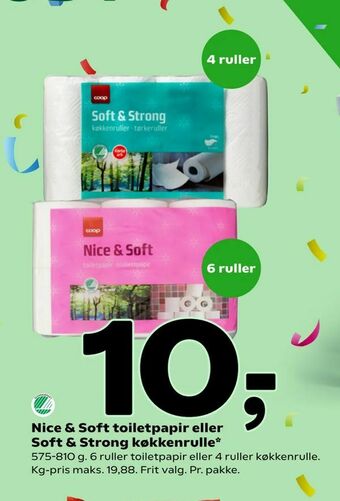 Coop 365 Nice & Soft toiletpapir eller Soft & Strong køkkenrulle tilbud