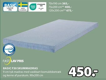 JYSK BASIC F30 SKUMMADRAS tilbud