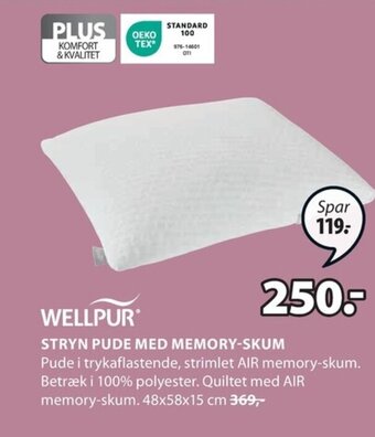 JYSK STRYN PUDE MED MEMORY-SKUM tilbud