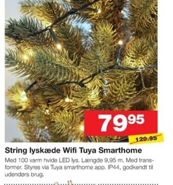 Bauhaus String lyskæde Wifi Tuya Smarthome tilbud