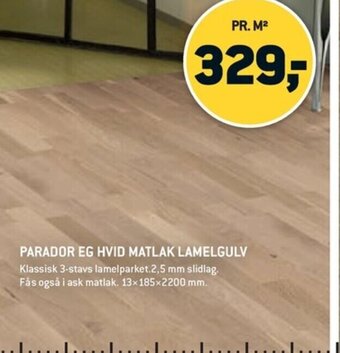 XL-BYG PARADOR EG HVID MATLAK LAMELGULV tilbud
