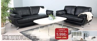 Daells Bolighus SOFASÆT med bonded læder/PU på alle slidflader. tilbud