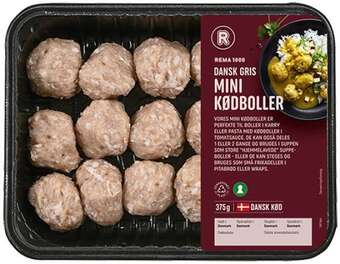 REMA 1000 Mini kødboller, 375 g tilbud