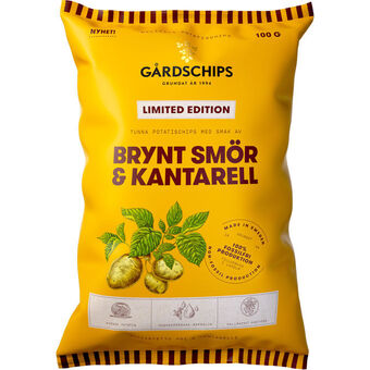 Motatos Gårdschips | chips m. brunet smør & kantarel | slik & snacks > chips & snacks tilbud