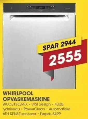 Punkt1 Whirlpool Opvaskemaskine WUO3T333PFX tilbud