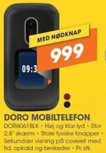 Expert Doro Mobiltelefon DOR6061BLK tilbud