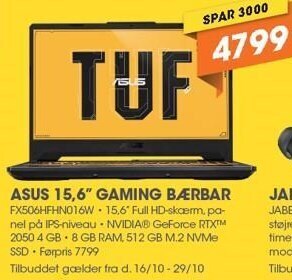 Asus 15,6'' gaming bærbar