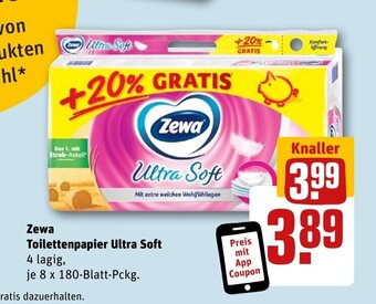 REWE DE Zewa Toilettenpapier Ultra Soft tilbud