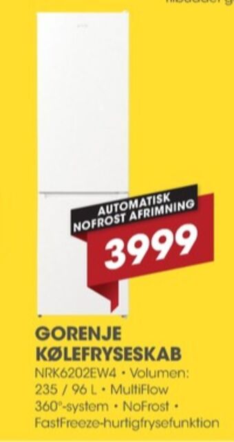 Punkt1 Gorenje køle/fryseskab tilbud