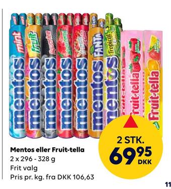 BorderShop Mentos eller fruit-tella tilbud