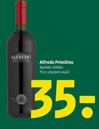 Coop 365 Alfredo Primitivo Apulien, Italien. 75 cl tilbud