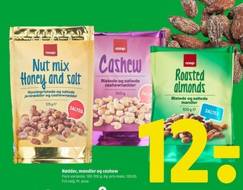 Coop 365 Nødder, mandler og cashew tilbud