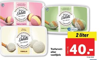 Lidl Trefarvet-eller vaniljeis tilbud