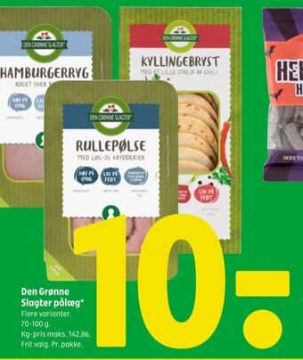 Coop 365 Den grønne slagter rullepølse med løg & krydderier tilbud