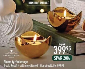 Imerco Georg jensen bloom fyrfadsstage tilbud