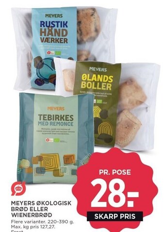 MENY Meyers økologisk brød eller wienerbrød tilbud