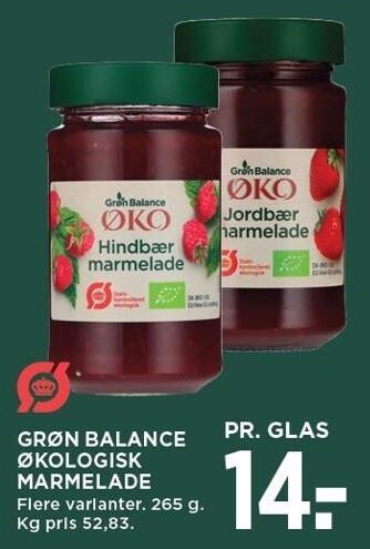 MENY Grøn balance økologisk marmelade tilbud