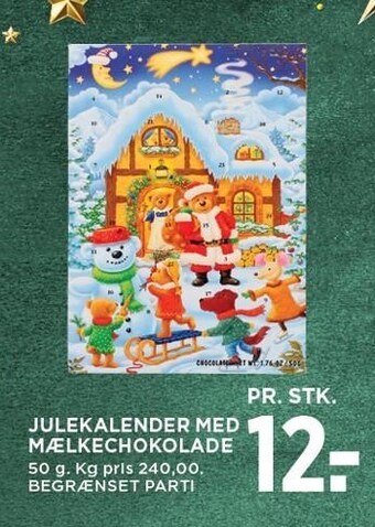MENY Julekalender med mælkechokolade tilbud