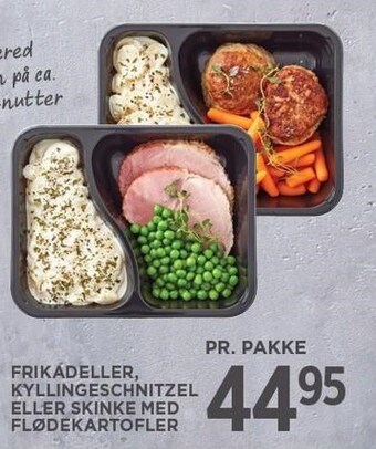 MENY Frikadeller, kyllingeschnitzel eller skinke med flødekartofler tilbud