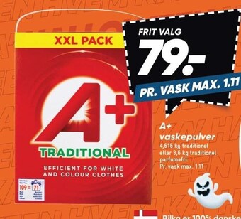 Bilka A+ vaskepulver tilbud