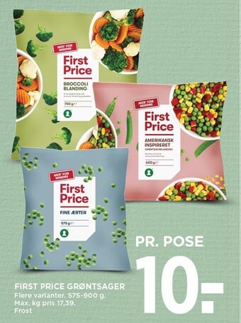 MENY First price grøntsager tilbud