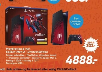 Bilka Playstation 5 inkl. spider-man 2 - limited edition tilbud