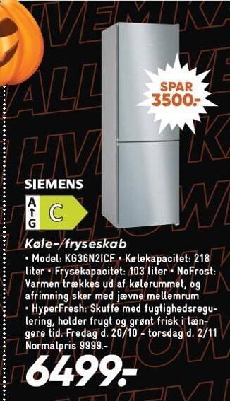 Bilka Køle-/fryseskab tilbud