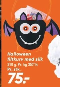 Bilka Halloween filtkurv med slik tilbud