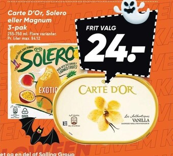 Bilka Carte d'or, solero eller magnum 3-pak tilbud