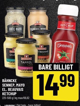 Løvbjerg Bähnce sennep, mayo el. beauvais ketchup tilbud