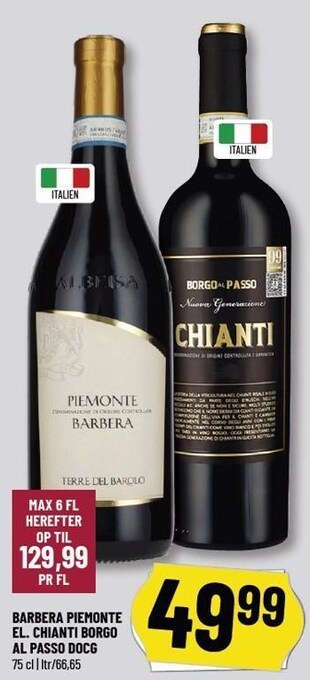 Løvbjerg Barbera piemonte el. chianti borgo al passo docg tilbud