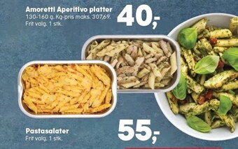 Amoretti aperitivo platter eller pastasalater