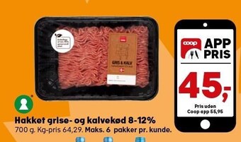 Hakket grise-og kalvekød 8-12%