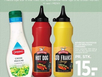 MENY Bähncke fastfood eller beauvais dressing tilbud