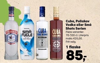 SuperBrugsen Cuba, poliakov vodka eller små shots serien tilbud