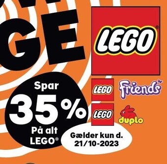 Kvickly Spar 35% på alt lego tilbud