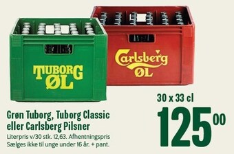 Min Købmand Grøn tuborg, tuborg classic eller carlsberg pilsner tilbud