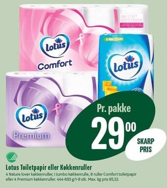 Min Købmand Lotus toiletpapir eller køkkenruller tilbud