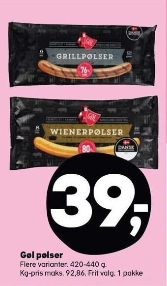 Kvickly Gøl pølser tilbud