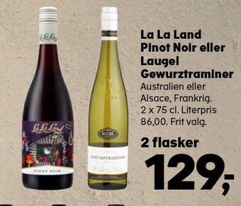 Kvickly La la land pinot noir eller laugel gewurztraminer tilbud
