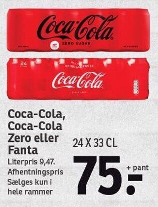 SPAR Coca-cola, coca-cola zero eller fanta tilbud