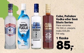 Kvickly Cuba, poliakov vodka, eller små shots serien tilbud
