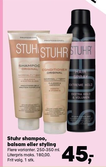 Kvickly Stuhr shampoo, balsam eller styling tilbud