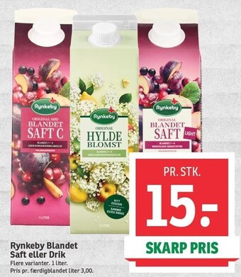 SPAR Rynkeby blandet saft eller drik tilbud