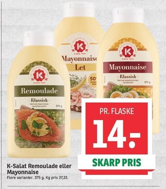 SPAR K-salat remoulade eller mayonnaise tilbud