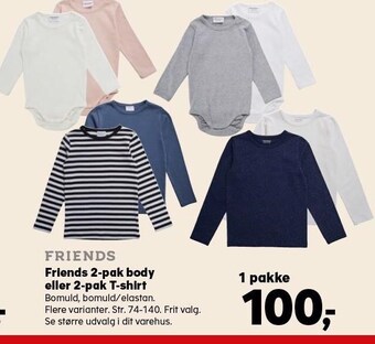 Kvickly Friends 2-pak body eller 2-pak t-shirt tilbud