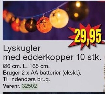 Lyskugler med edderkopper 10 stk