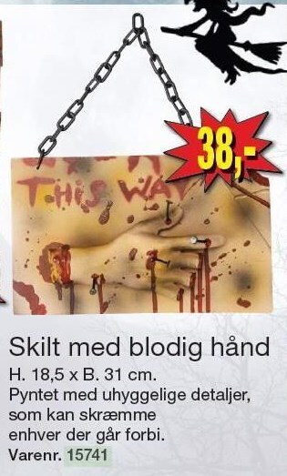 Harald Nyborg Skilt med blodig hånd tilbud