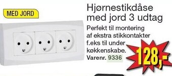 Harald Nyborg Hjørnestikdåse med jord 3 udtag tilbud