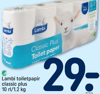 REMA 1000 Lambi toiletpapir classic plus 10 rl/ 1,2 kg tilbud